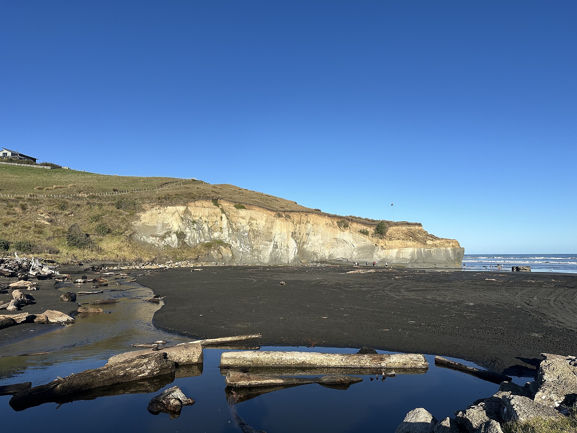Kai Iwi Beach looking along the cliffs